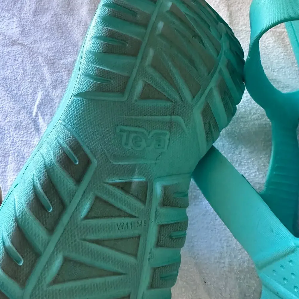 Teva Shoes Womens Size 11 Teal Sandals Hook & Loop Lightweight Hurricane Drift - Picture 2 of 5